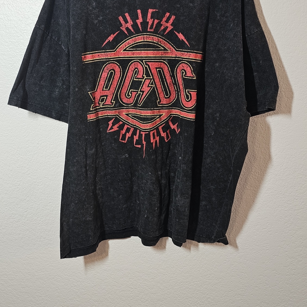 AC/DC Black Tee with Red and Gold Center Logo